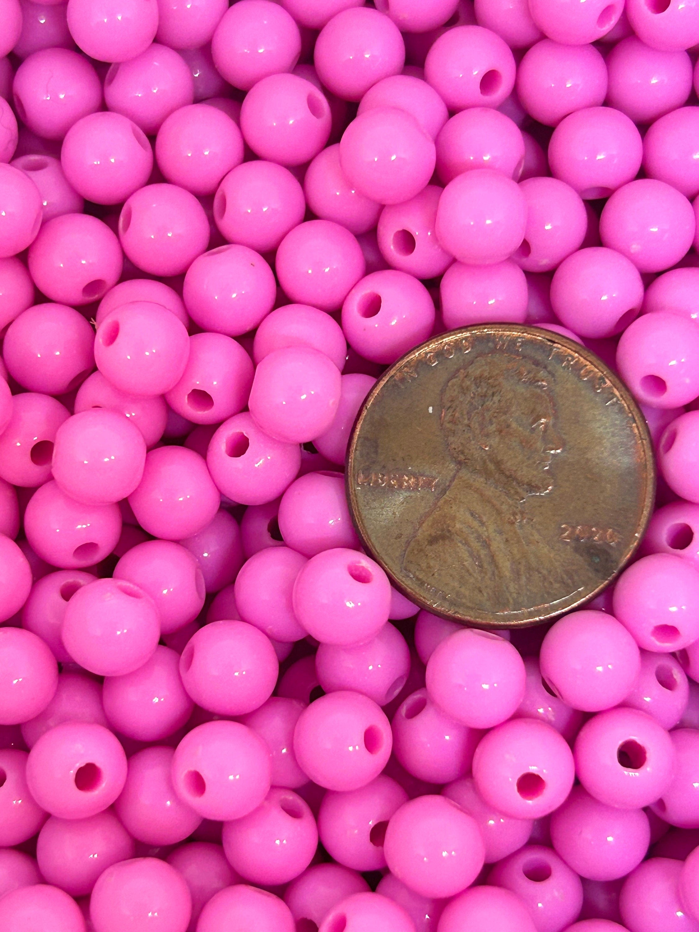 6mm Bubblegum Pink Bracelet Beads