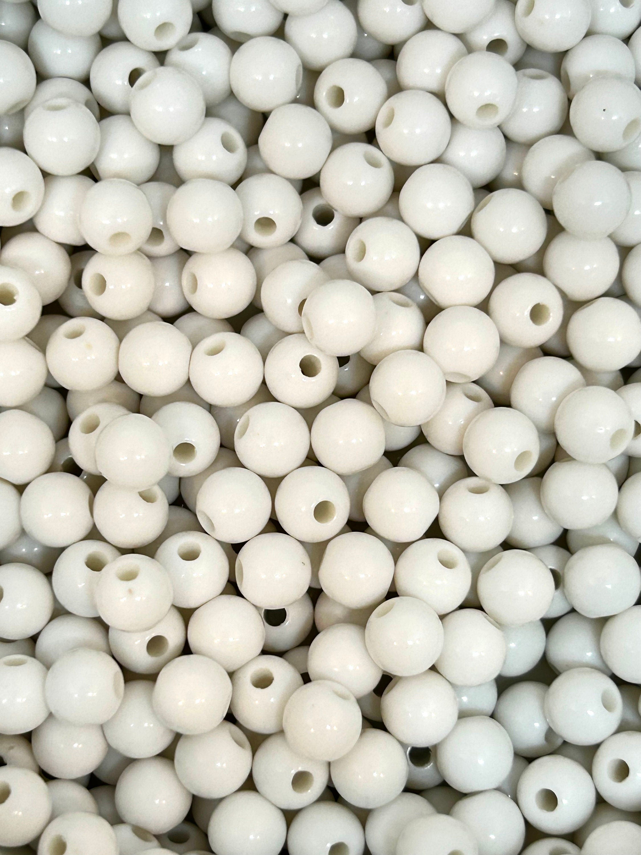 6mm White Bracelet Beads