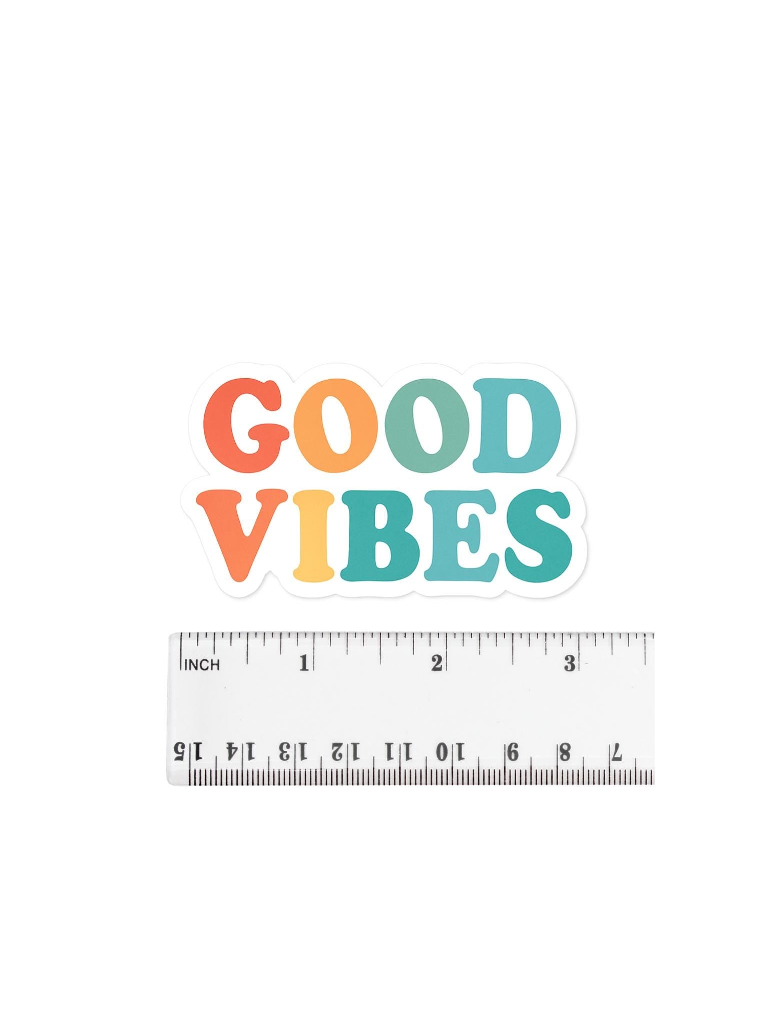 Good Vibes Sticker – Retro Aesthetic Affirmation for Laptops & Notebooks – Free Shipping!