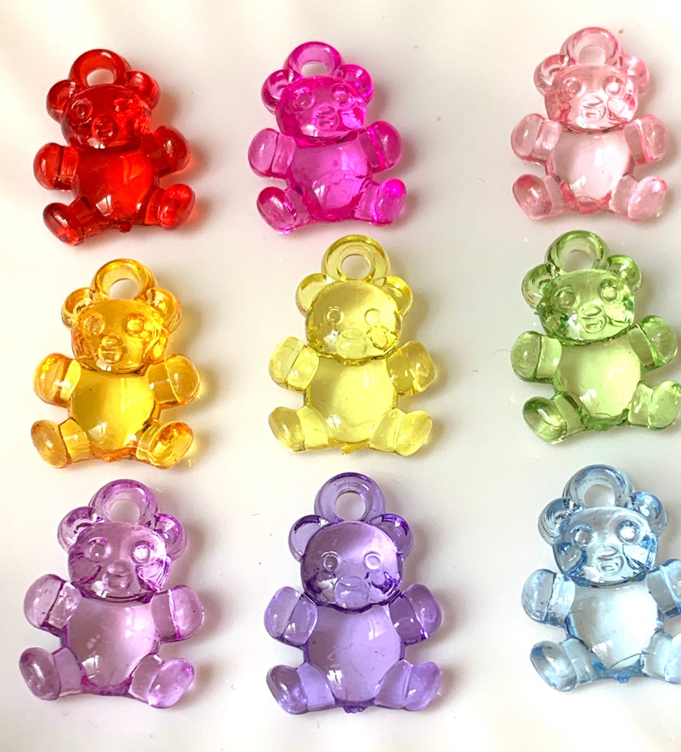 Gummy Bear Charms/ Resin Solid Gummy Bear Charms With Hooks/ Set