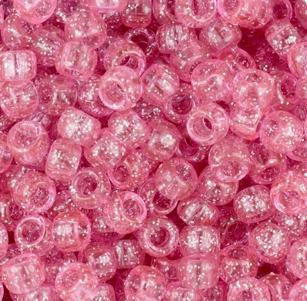 Pink Beads, Pink Pony Beads, Pink Kandi Beads Set, Pink Bracelet Beads