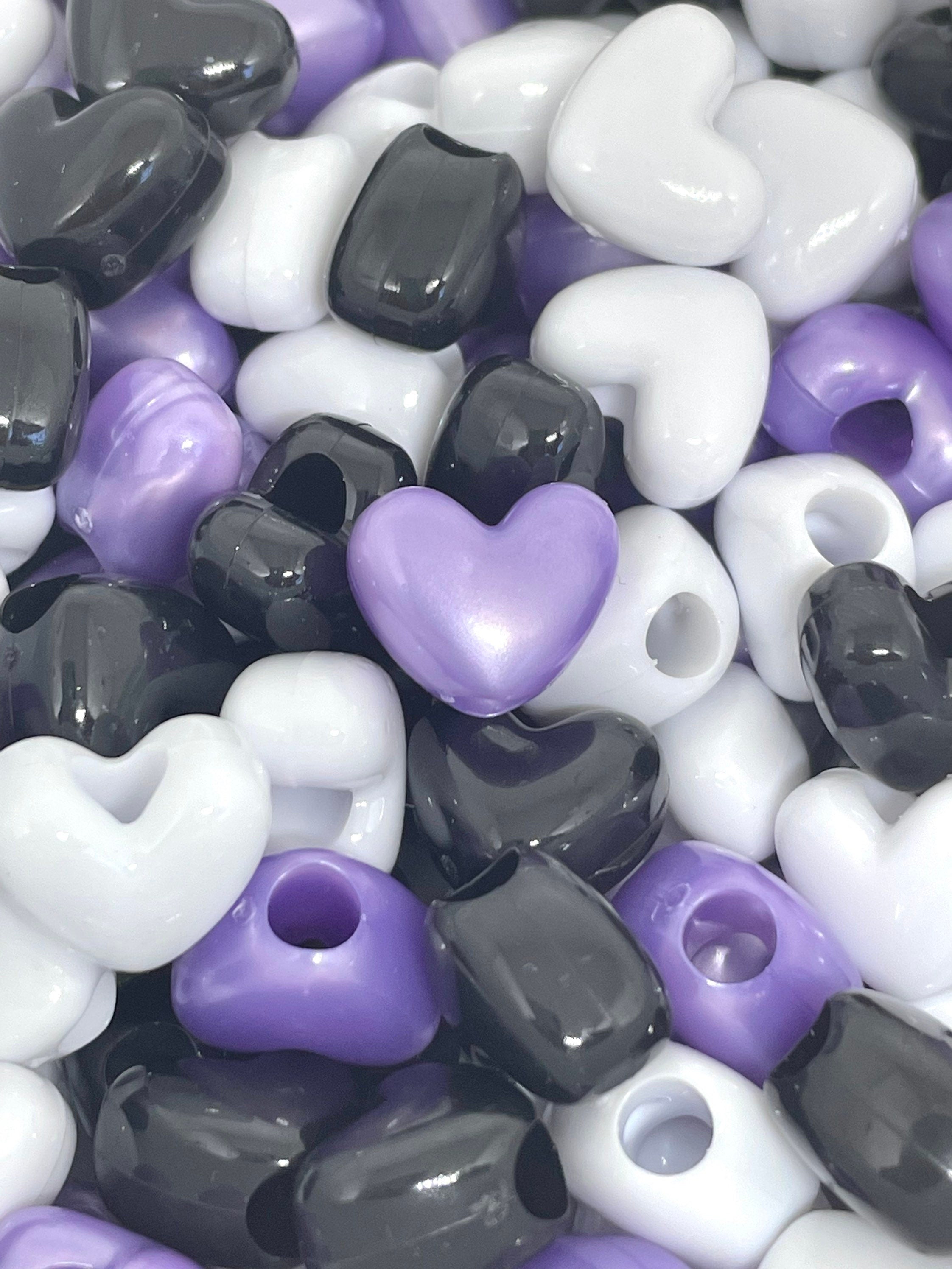 300 Pcs Heart Shaped Beads Heart Spacer Bead Heart Beads for Bracelets  Heart Necklace Beads Jewelry Making Beads Heart Pony Beads Heart Bracelet  Bead