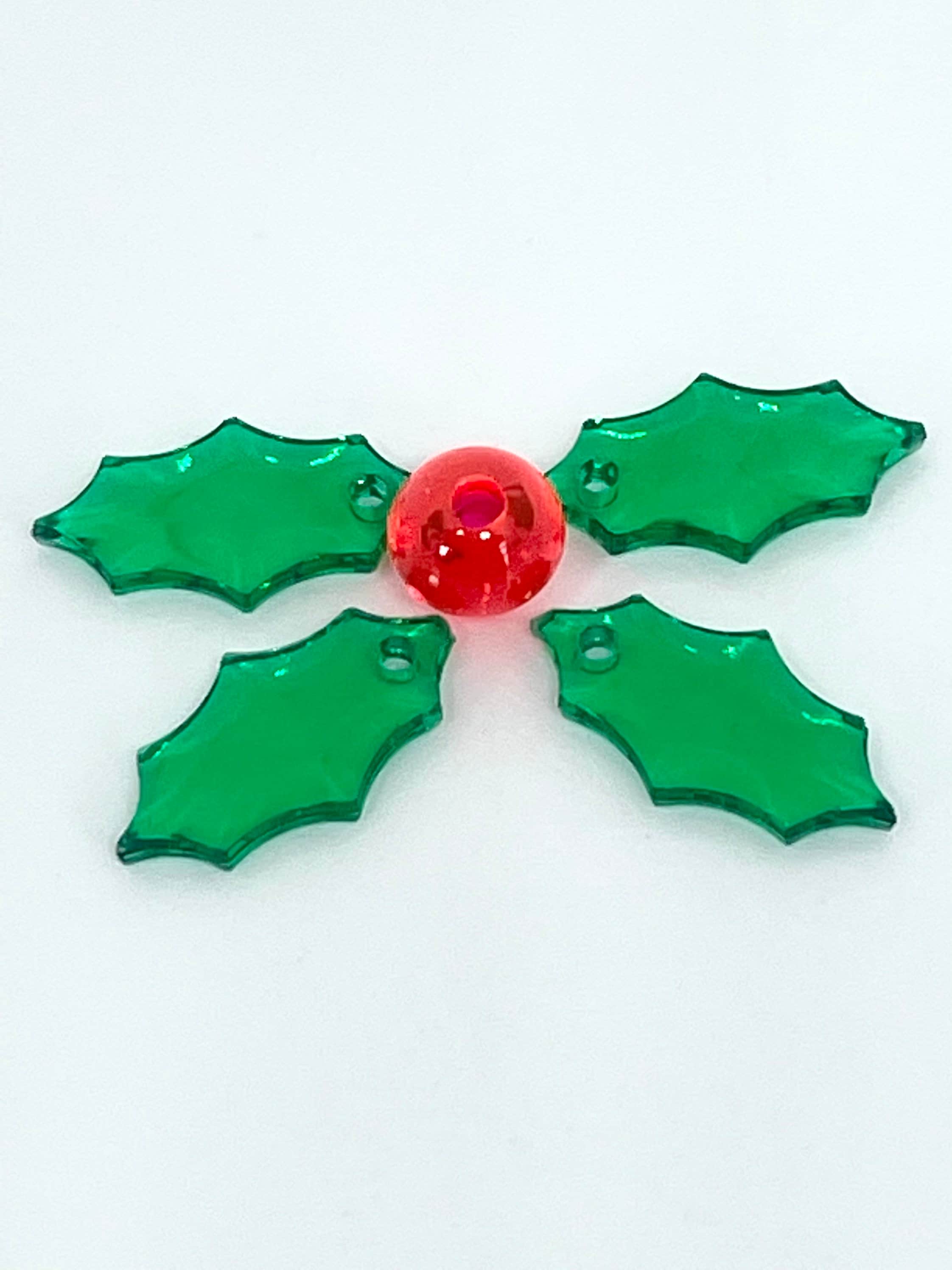 14mm Holly Leaves Beads, Christmas Beads for Jewelry, Leaf Beads