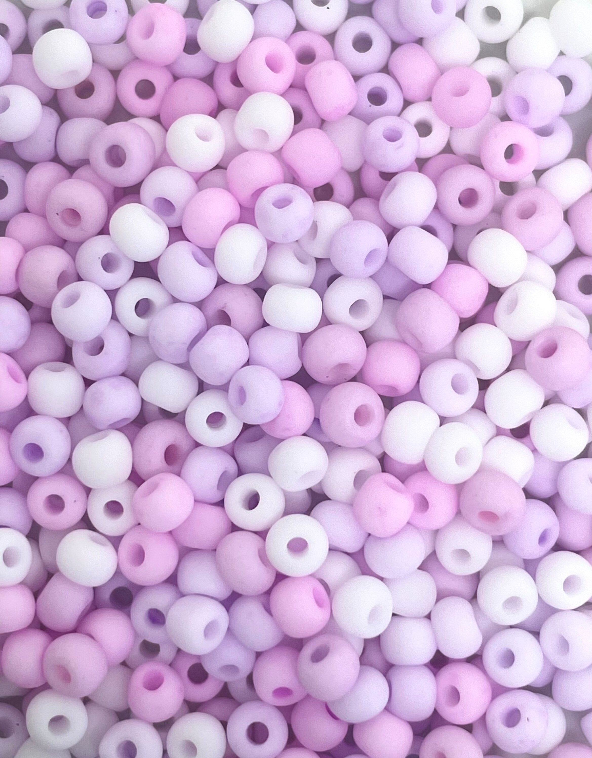 Tiny Seed Beads Ice Cream Mix, Purple, Pink, and White Seed Beads for