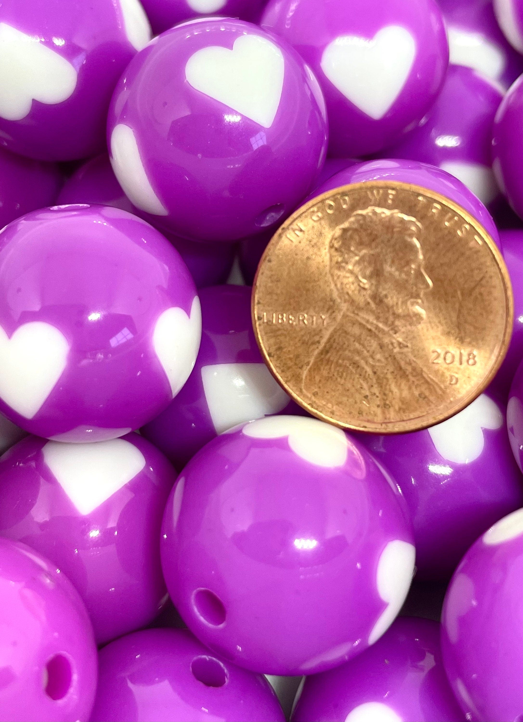 Violet Purple Chunky Beads for Jewelry Making, Large Purple Beads