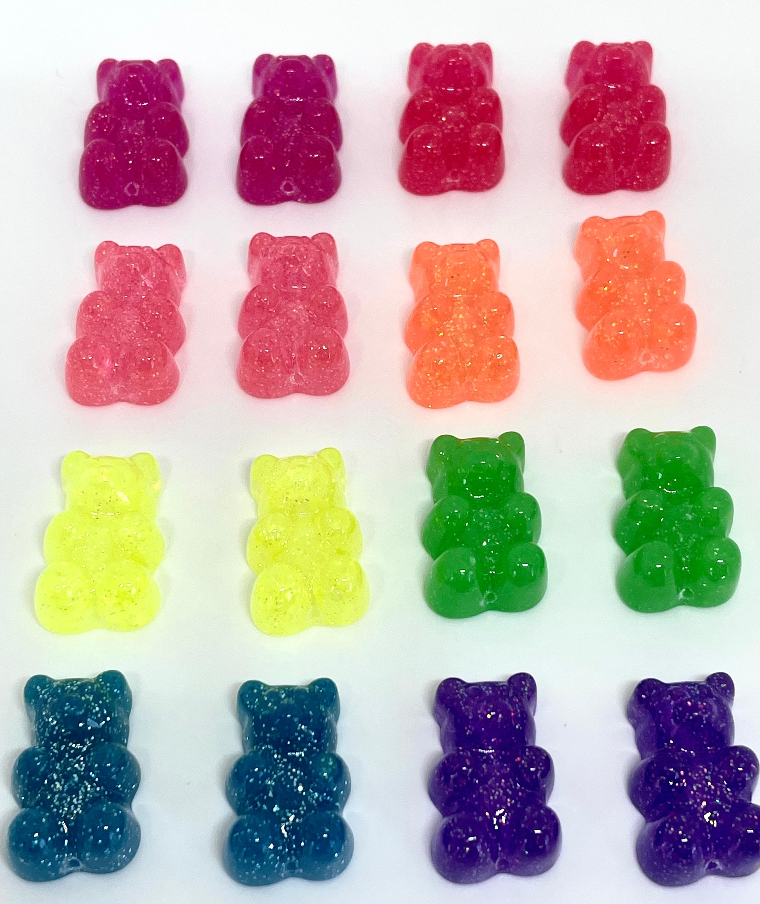 Colorful Gummy Charms Bear Pendant Glitter Resin Bear Charms Gummy Bear  Beads Charm Necklace Charms