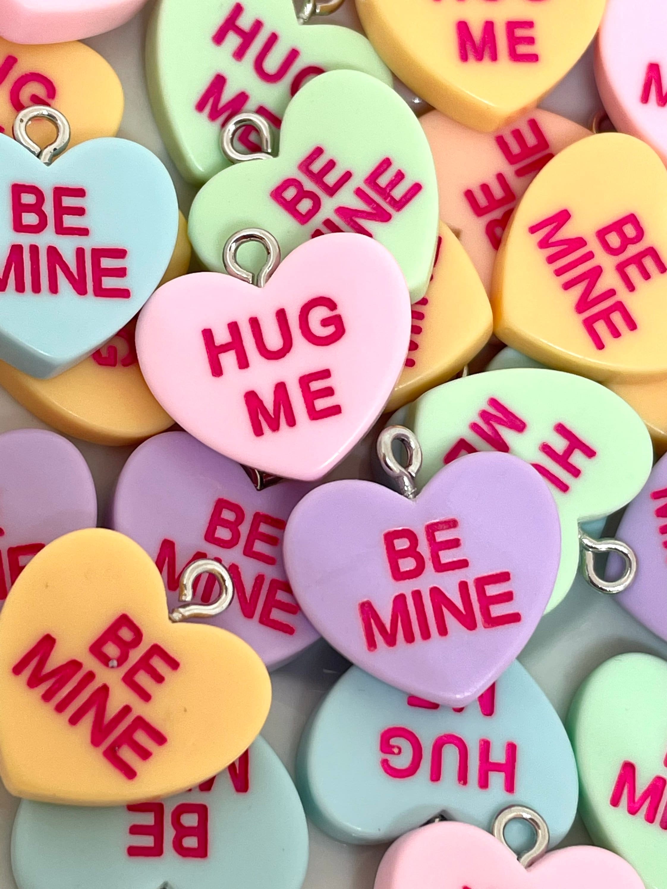 Valentines Day Conversation Hearts Charm 30 Pieces