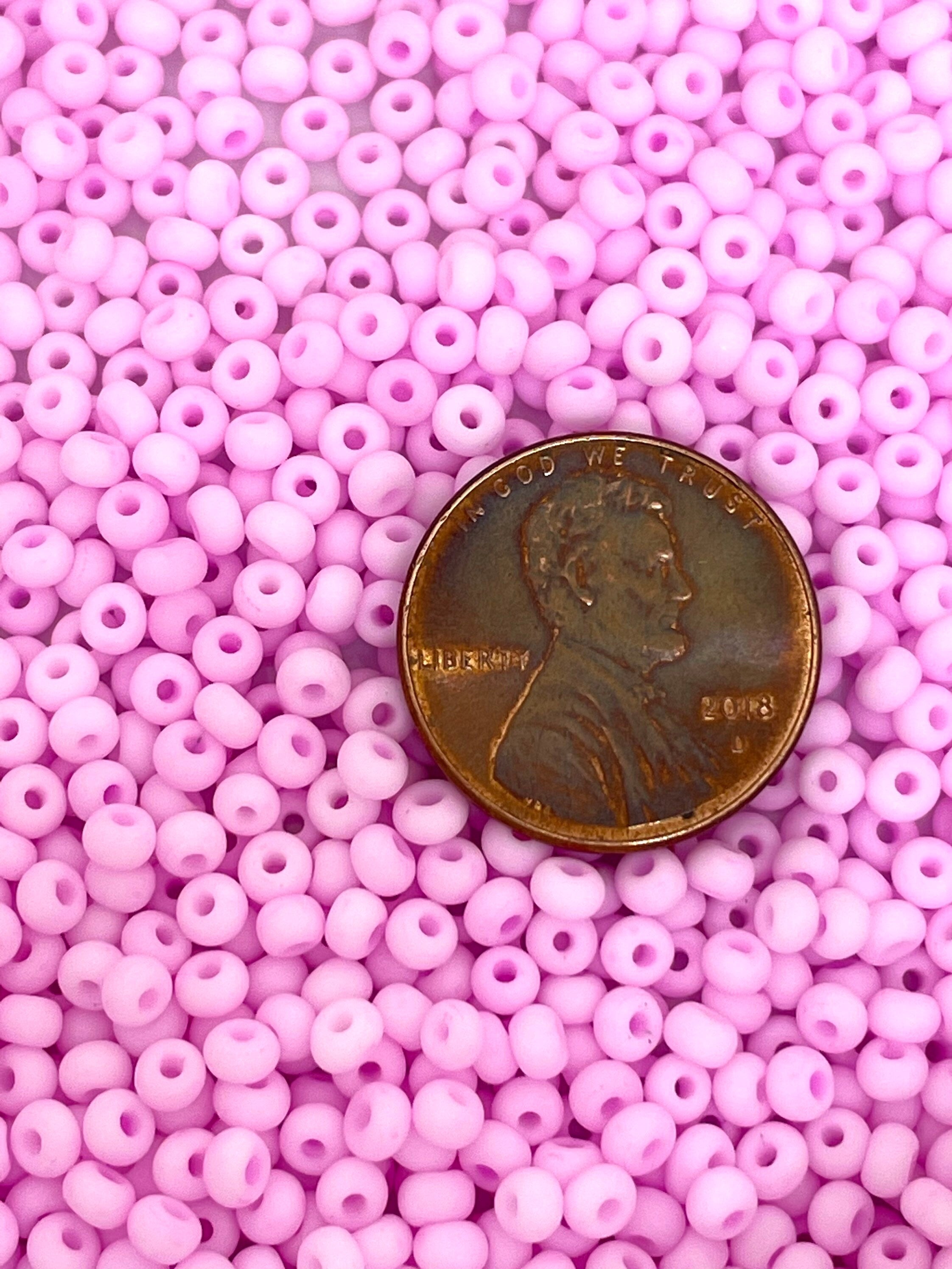 Tiny Pink Seed Beads, Pink Strawberry Ice Cream Matte Seed Beads