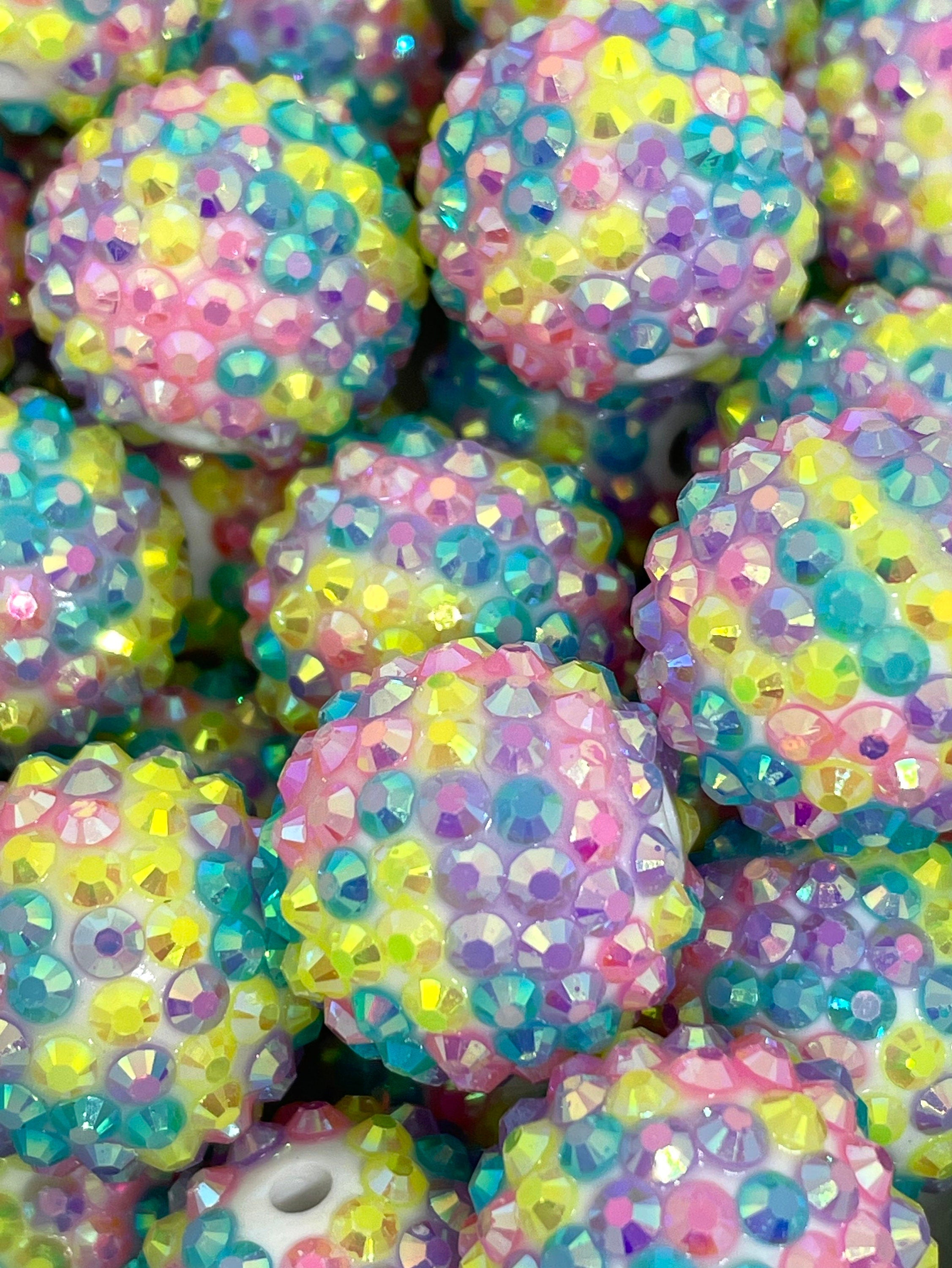 Chunky Pastel Easter Rhinestone Beads, Giant Konpeito Beads for Jewelr