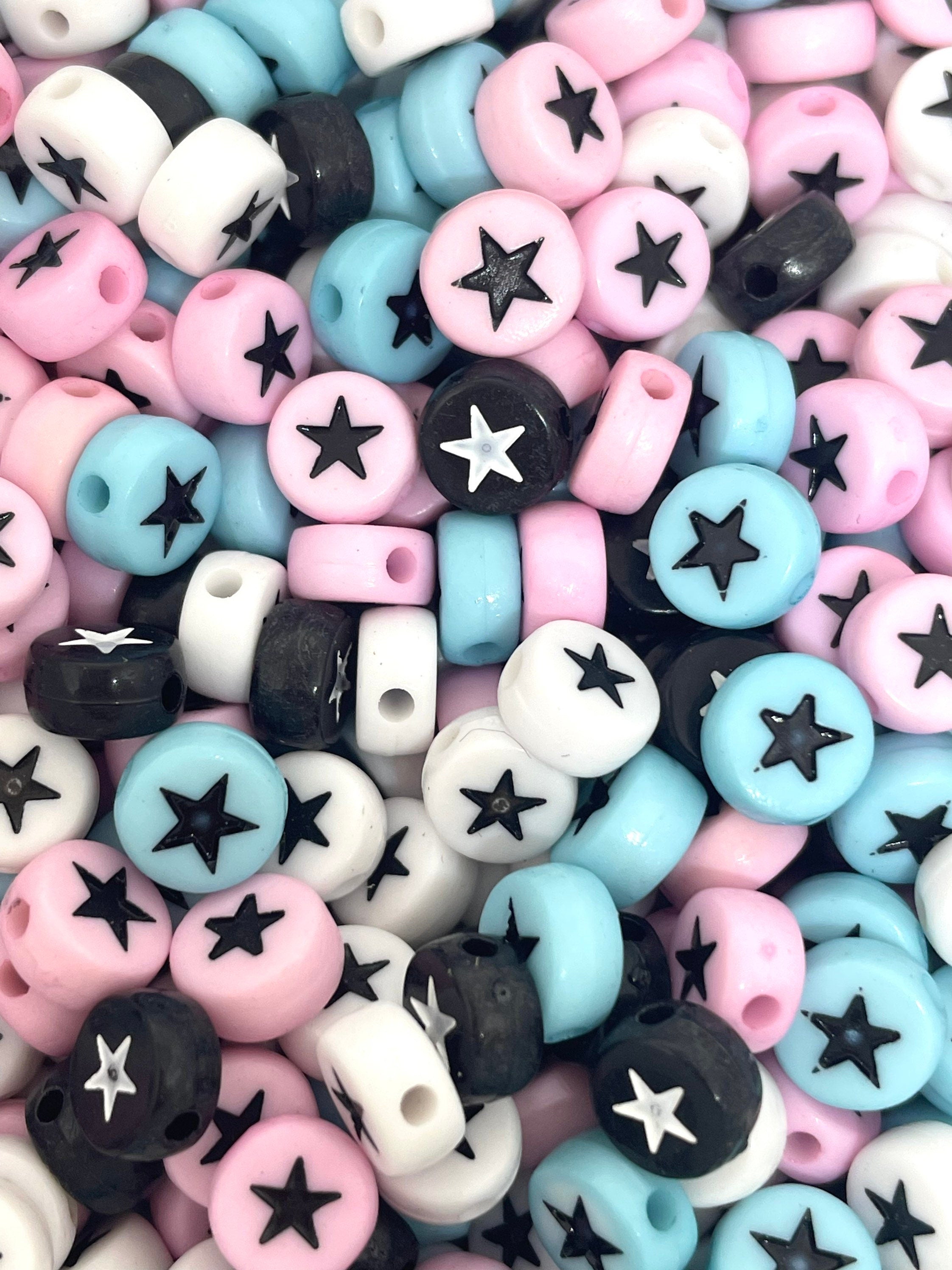 Cutie Star Coin Bead Assortment, 7mm Beads, Spacers for Alphabet Beads,  Spacers for Letter Beads, Star Beads, Kawaii Beads, Unique Beads