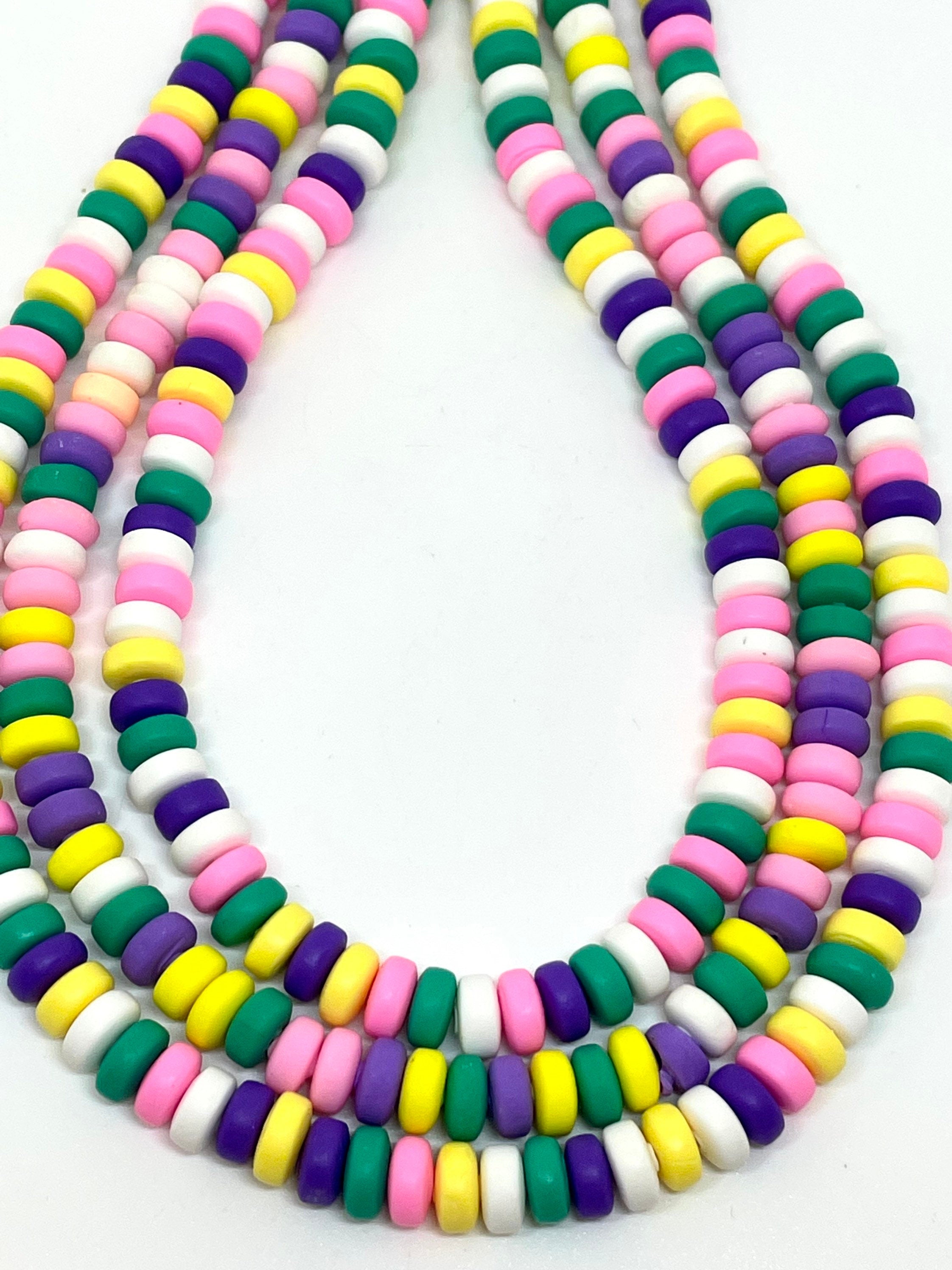 Heishi Candy Necklace Beads, Fake Candy, Bright Beads for Jewelry Making, Bracelet, Necklace, Lanyard 200 Beads