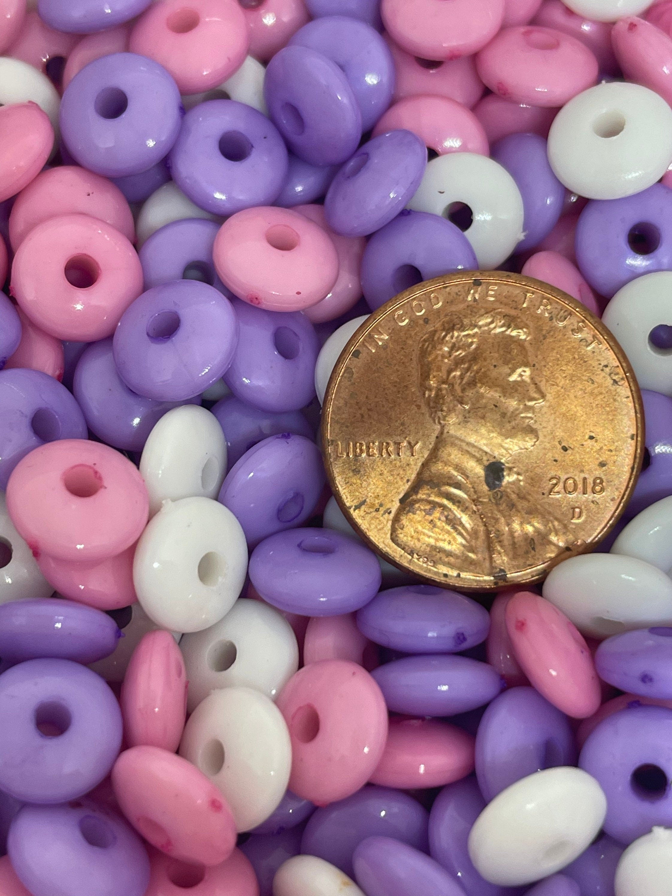 Cutie Candy Necklace Bead Variety, Pastel Candy Beads for Jewelry Making, Rondelle Beads for Bracelet, Necklace for Parties