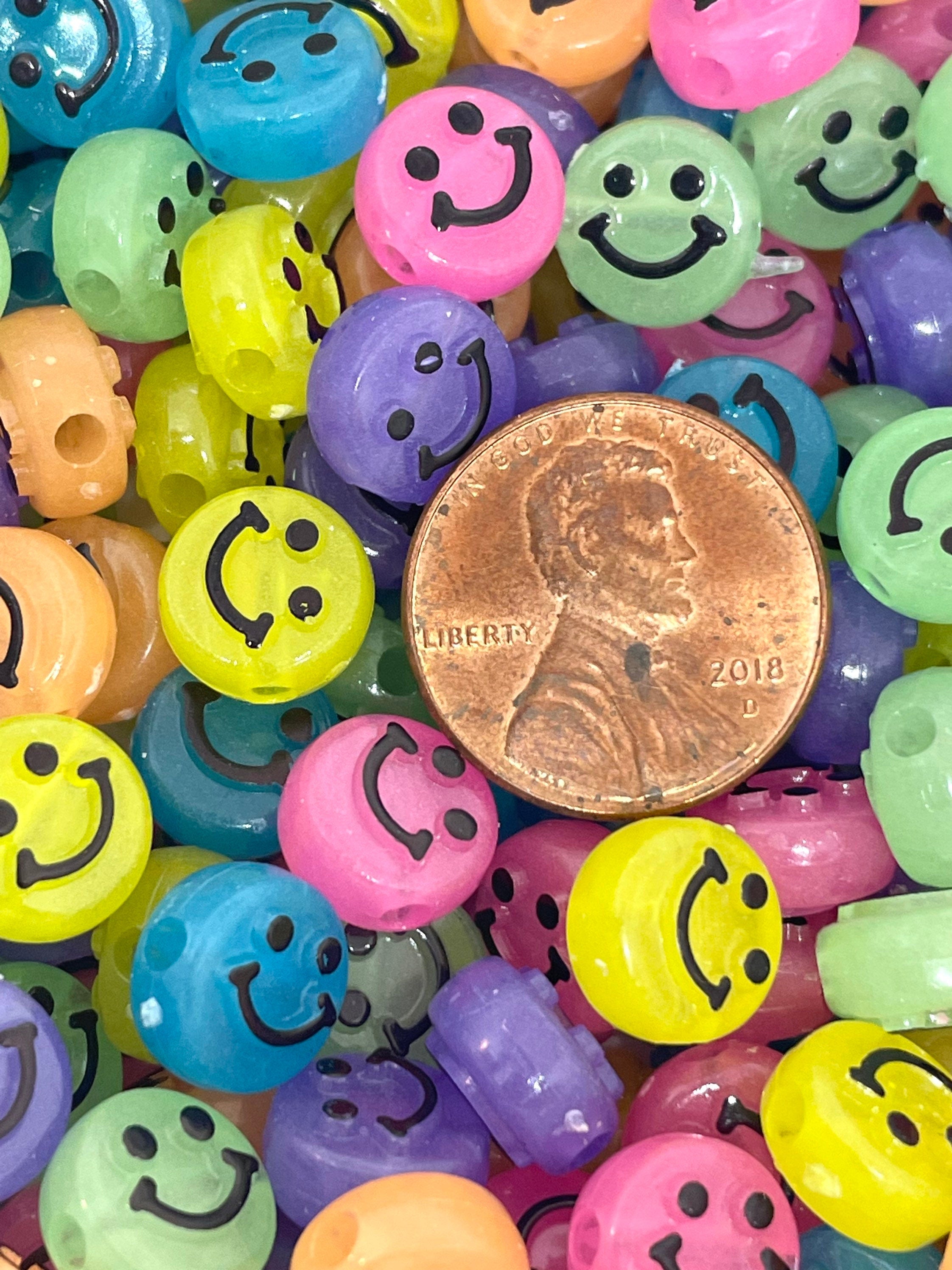 Cutie Happy Face Beads, Emoji Charm, Smiley Face Spacer Beads