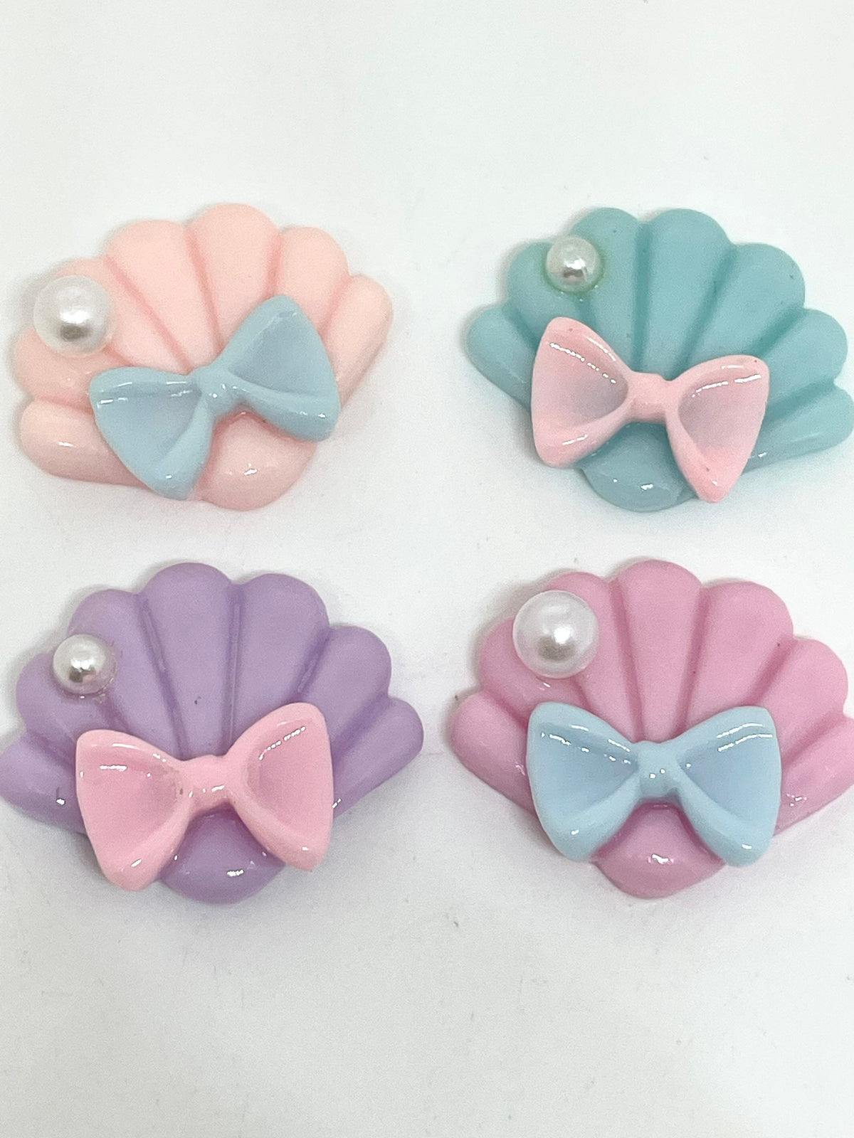 Kawaii Pastel Mermaid Shell Cabochons, Resin Mermaid Themed, Dolly Kei ...