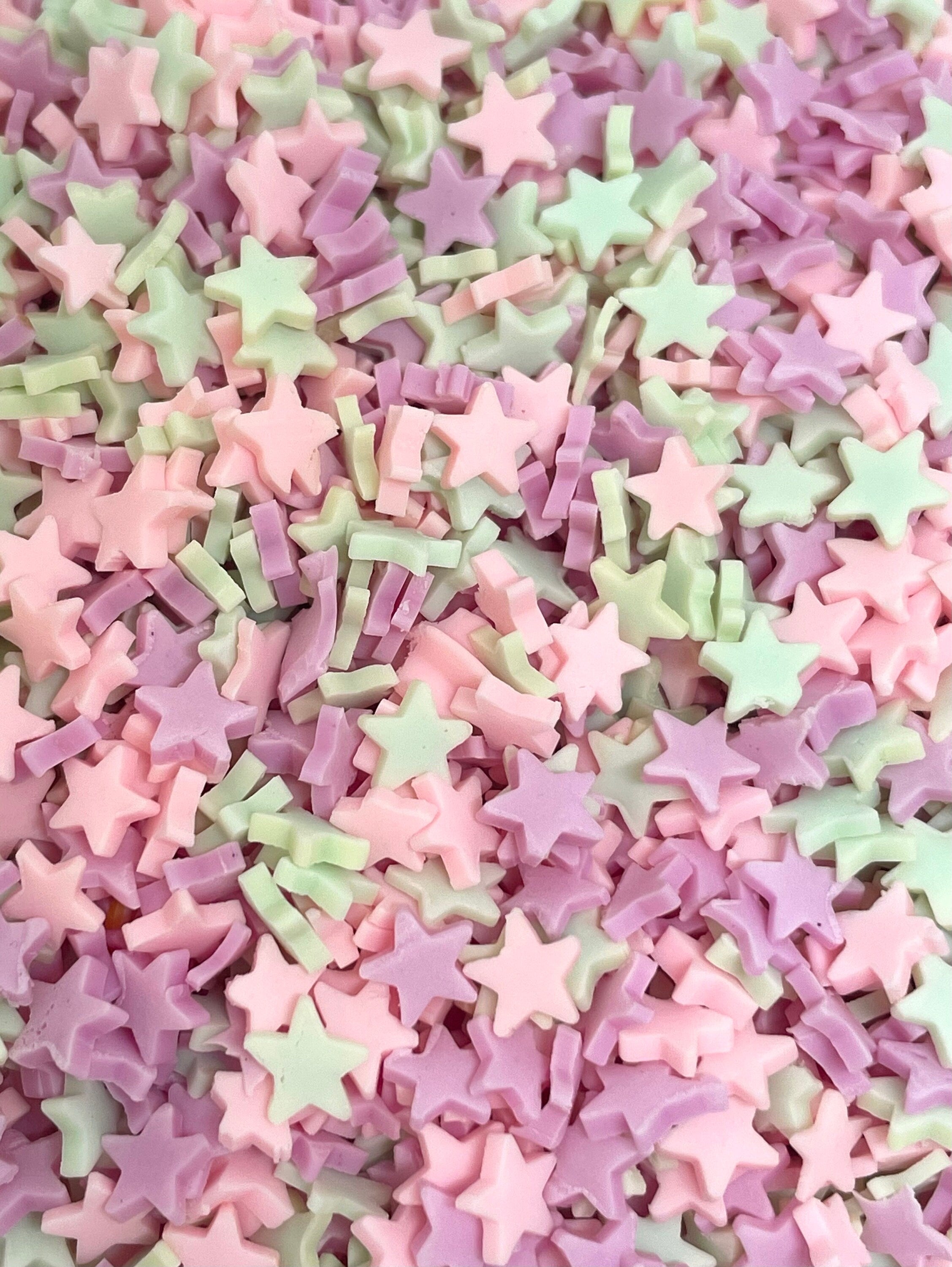 Fake Pastel Star Sprinkles, Polymer Clay Faux Toppings, Slime Add