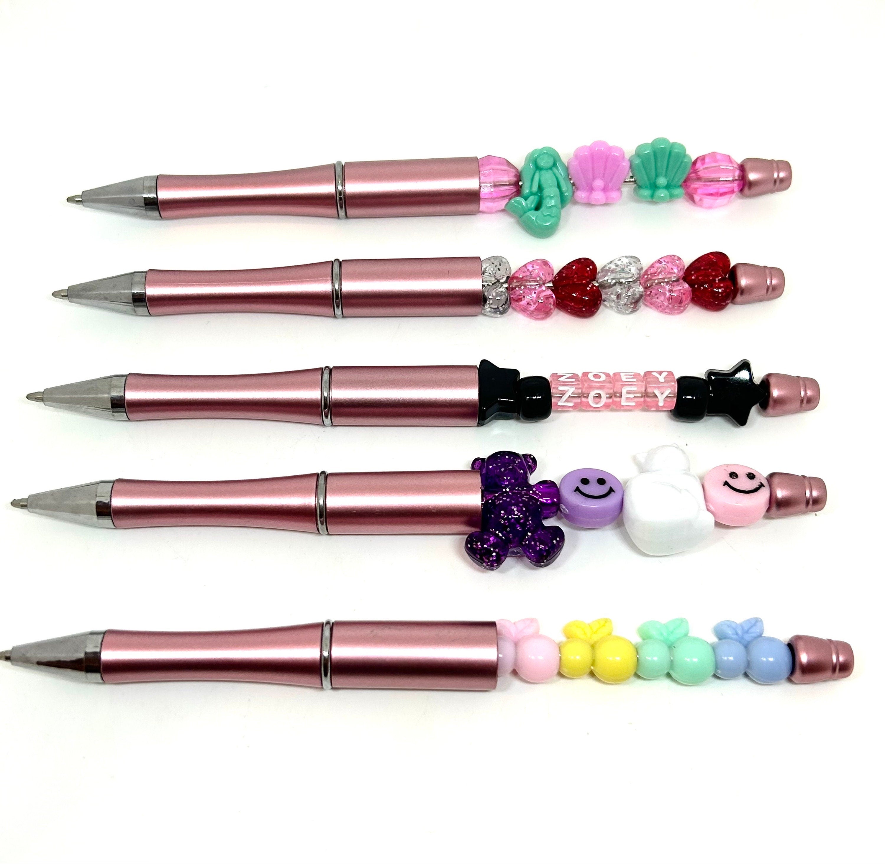 DIY Metallic Pink Beadable Pen, Make Your Own Pens