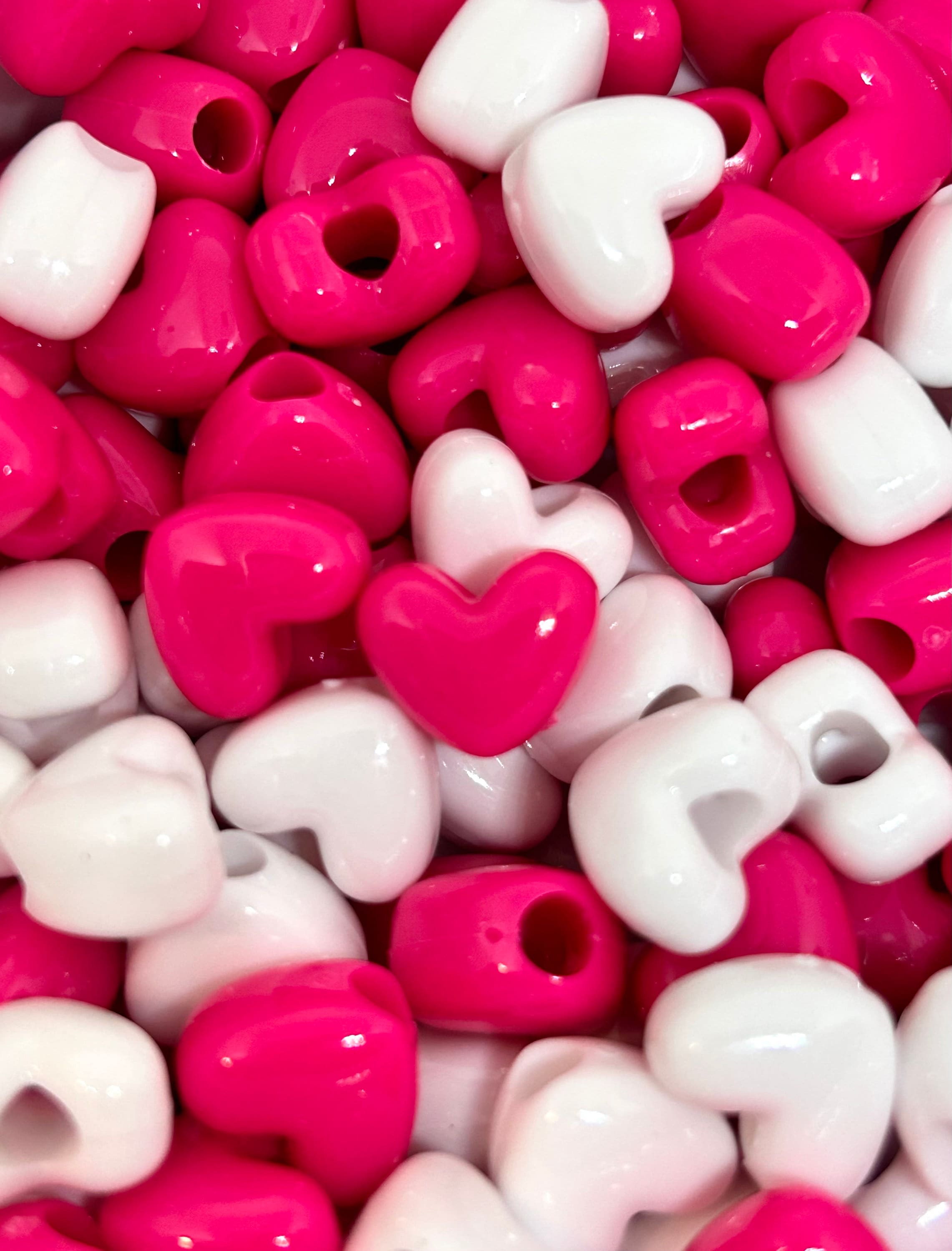 Sweetheart Valentine's Day Heart Mix, Heart Shaped Pony Beads